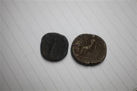 Six Roman Imperial coins;